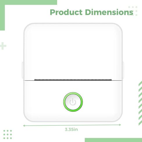 Wireless Thermal Photo Sticker Mini Printer, Portable Inkless Pocket Printer for Students, Includes 4 Rolls Paper, 6 Watercolor Pens, Stickers, White in Kuwait