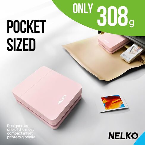 Nelko PP01 Photo Printer with 100 Sheets Photo Papaer, Pink in Kuwait