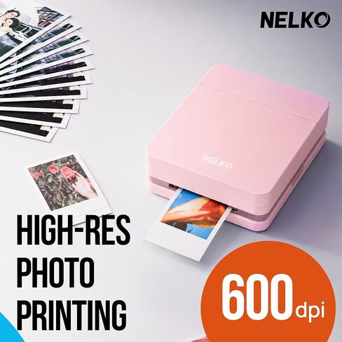 Nelko PP01 Photo Printer with 100 Sheets Photo Papaer, Pink in Kuwait