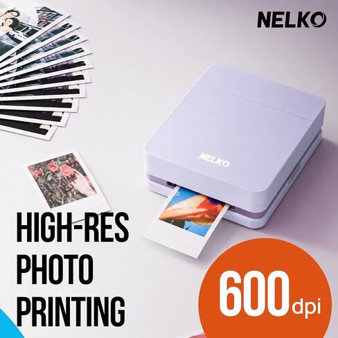 Nelko PP01 Photo Printer with 100 Sheets Photo Paper, Purple in Kuwait