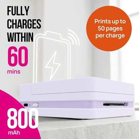 Nelko PP01 Photo Printer with 100 Sheets Photo Paper, Purple in Kuwait
