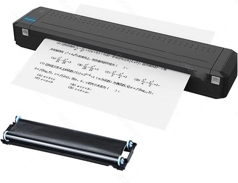 Portable Printer Ribbon Transfer Mini A40 Paper Printing Photo Document Bluetooth(BK add 1Ribbon) in Kuwait