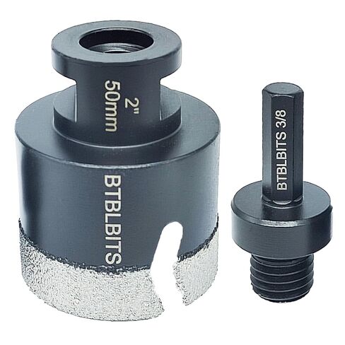 Diamond Core Drill Bit Set, 1-1/8" 28mm Tile Hole Saw for Tiles Granite Marble Ceramic Glass Porcelain Masonry, with 5/8-11 Thread and 3/8" Hex Shank Adapter for Angle Grinders & Drills in Saudi Arabia
