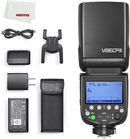 Godox V860III-S Speedlite Light,E-TTL ll autoflash and Manual Flash, 2.4G High-Speed Sync,7.2V/2600mAh Li-ion Battery Camera Flash Speedlite Light Compatible for Sony Cameras in Kuwait