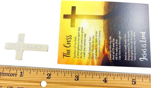 God Loves You Metal Pocket Cross with Holy Card USA Made Gift Set, 10 Pack | Metal in Kuwait