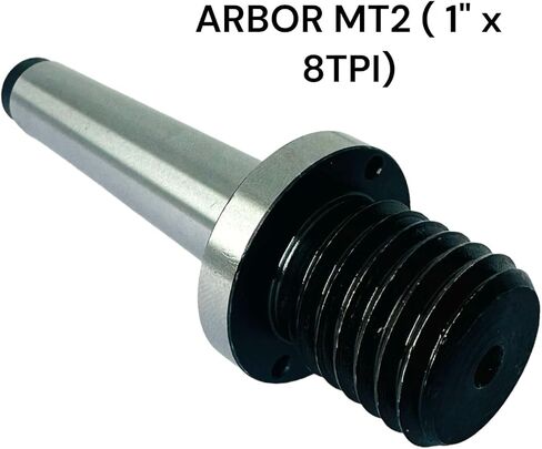 Woodworking Live Tailstock Chuck Adapter 1"x8 TPI with MT2 | New Arbor for Various Drill & Milling Machines, Boring Lathes, Perfect for Holding Spindle, High Grade, 2MT Morse Taper Shank in Kuwait