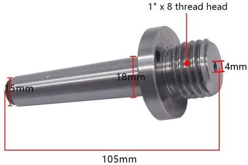 Woodworking Live Tailstock Chuck Adapter 1"x8 TPI with MT2 | New Arbor for Various Drill & Milling Machines, Boring Lathes, Perfect for Holding Spindle, High Grade, 2MT Morse Taper Shank in Kuwait