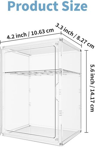 Baby Bottle Organizer, 3 Tiers Adjustable Bottle Storage Container for Countertop, Clear Acrylic Bottle Station with 2 Removable Dividers and Magnetic Door, Suitable for Kitchen Bathroom Vanity in Kuwait