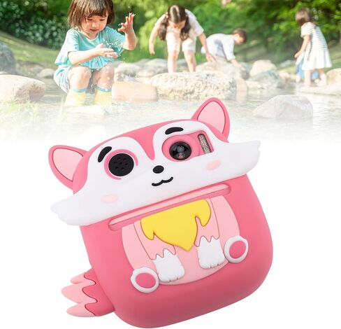 Asixxsix Instant Print Camera for Kids, 48MP Dual Lens 1080P HD Thermal Camera with 2.4 Inch Screen, Selfie Video Cartoon Print for Birthday Gifts, Thermal Instant in Kuwait