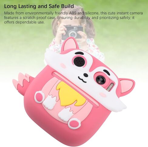 Asixxsix Instant Print Camera for Kids, 48MP Dual Lens 1080P HD Thermal Camera with 2.4 Inch Screen, Selfie Video Cartoon Print for Birthday Gifts, Thermal Instant in Kuwait