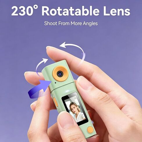 Lipstick Camera, 1080P Mini Digital Camera with 230 Rotatable Lens (Fluorescent Green) in Kuwait
