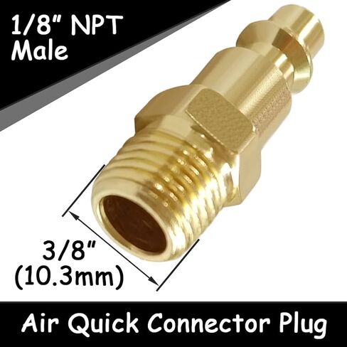 Uenede 6PCS Brass 1/8 Inch NPT Male Industrial Air Hose Quick Connect Plug Air Compressor Pneumatic Coupler Fitting Adapter in Kuwait