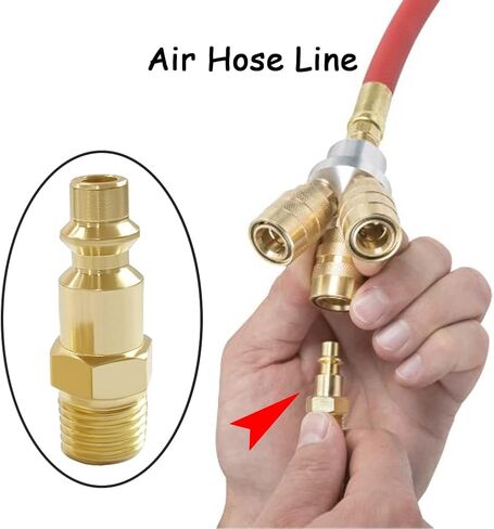 Uenede 6PCS Brass 1/8 Inch NPT Male Industrial Air Hose Quick Connect Plug Air Compressor Pneumatic Coupler Fitting Adapter in Kuwait
