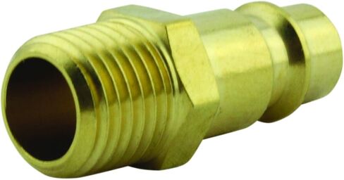 Milton Industries 760 1/4" MNPT HIGHFLOWPRO™ V-Style/European Interchange Brass Air Plug Fitting (High Volume Low Pressure Application) -Box of 10 in Kuwait