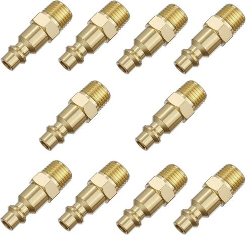 1/4 Inch Air Plug 10PCS MNPT Air Hose Connectors Brass Connect Fitting Industrial Hose Quick Connect Fitting for Compressor in Kuwait