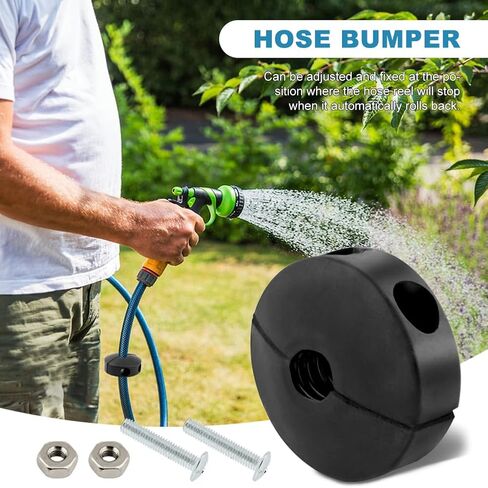 Ball Stopper for Air Hose Reels,Adjustable Hose Bumper for 3/8" ID Spring Driven Air Hosepipe Reel for Auto Rewind Retractable Hosepipe Reel Stop(Black) in Kuwait