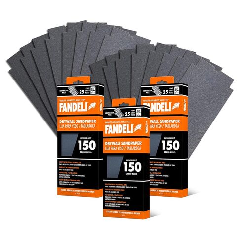 Fandeli | Multi-Purpose Sanding Paper | Grit 100 | 25 Sheets of 4 1/4'' x 11'' | Perfect for Sanding Drywall | Hand Sanding | Orbital Sanders in Saudi Arabia