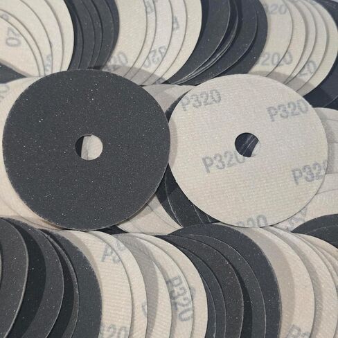 SIGNI 100PCS 4 Inch Silicon Carbide Velour Abrasive Paper Sanding Discs Sandpaper 320 Grit with Hook and Loop Backing in Kuwait