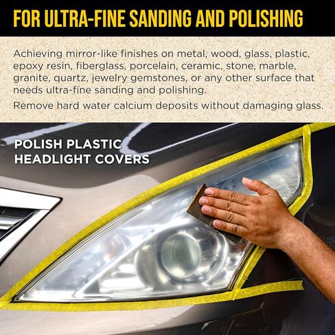 Dura-Gold Premium 10000 Grit Wet or Dry Sandpaper Sheets, 5-1/2" x 9", Box of 25 - Auto Car Color Sanding Detailing, Polishing Wood, Plastic Glass, Epoxy, Stone, Metal Finishing Hand Sand Block Sander in Kuwait