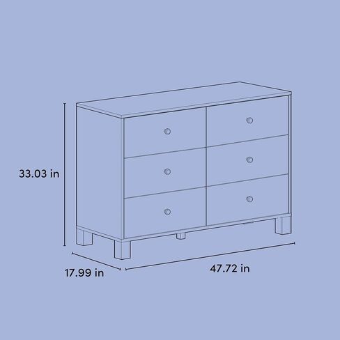 Storkcraft California 6-Drawer Double Dresser, Olive with Driftwood | GREENGUARD Gold Certified, Wood Dresser, Spacious Storage Organizer for Kids Bedroom, Safety Interlocking Drawer System in Saudi Arabia