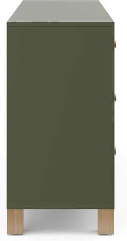Storkcraft California 6-Drawer Double Dresser, Olive with Driftwood | GREENGUARD Gold Certified, Wood Dresser, Spacious Storage Organizer for Kids Bedroom, Safety Interlocking Drawer System in Saudi Arabia