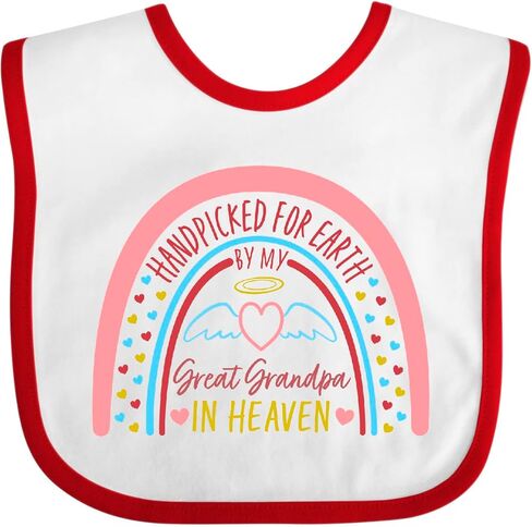 Handpicked for Earth By My Great Grandpa in Heaven- Rainbow Baby Bib in Kuwait