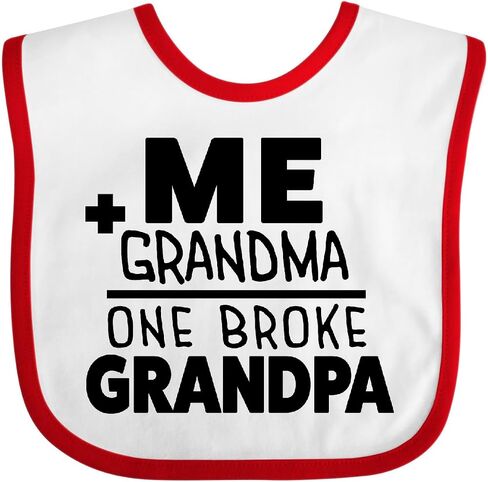 Me Plus Grandma Equals 1 Broke Grandpa Baby Bib in Kuwait
