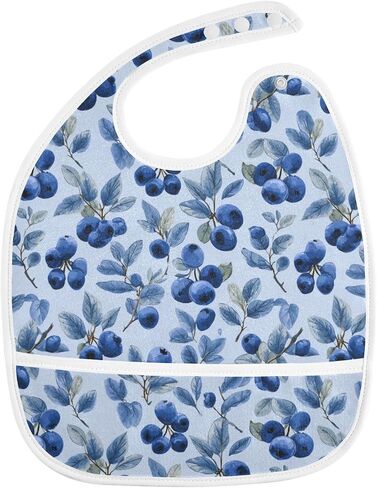 Baby Feeding Bibs for Boys Girls Cute Blueberry Button Newborn Infant Bibs Teething Bib 1 Pack in Kuwait