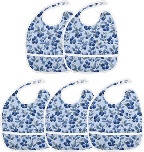 Baby Feeding Bibs for Boys Girls Cute Blueberry Button Newborn Infant Bibs Teething Bib 1 Pack in Kuwait