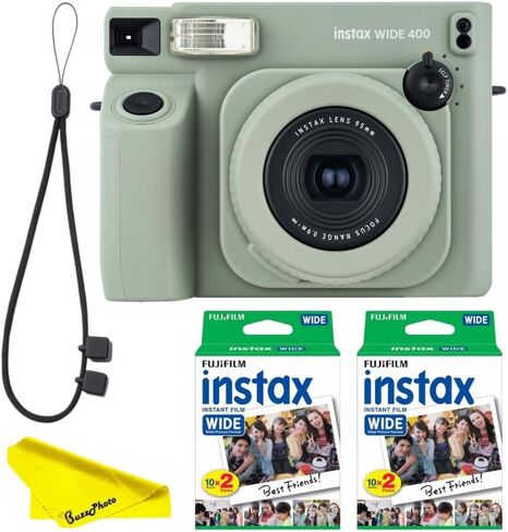 Fujifilm INSTAX Wide 400 Instant Camera (Sage Green) with Instax Wide Films (40 Sheets) in Kuwait