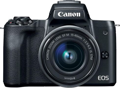 Canon EOS M50 Black + EF-M 15-45 mm is STM Black + SB130 + SanDisk SD 16 GB in Kuwait