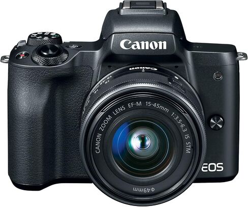 Canon EOS M50 Black + EF-M 15-45 mm is STM Black + SB130 + SanDisk SD 16 GB in Kuwait