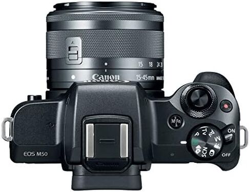 Canon EOS M50 Black + EF-M 15-45 mm is STM Black + SB130 + SanDisk SD 16 GB in Kuwait