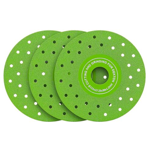 4.5" Diamond Cutting and Grinding Disc Set, 3 Pcs Multi-Pore Flat Saw Blades for Tile, Glass, Marble, Granite, and Rock Slab, Ultra-Wide 1.2" Blade for Angle Grinder, Chip-Free Dry/Wet Cutting(CD-01) in Kuwait