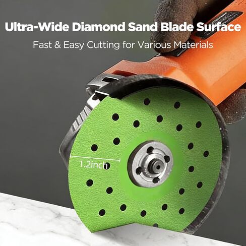 4.5" Diamond Cutting and Grinding Disc Set, 3 Pcs Multi-Pore Flat Saw Blades for Tile, Glass, Marble, Granite, and Rock Slab, Ultra-Wide 1.2" Blade for Angle Grinder, Chip-Free Dry/Wet Cutting(CD-01) in Kuwait
