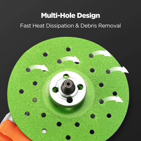 4.5" Diamond Cutting and Grinding Disc Set, 3 Pcs Multi-Pore Flat Saw Blades for Tile, Glass, Marble, Granite, and Rock Slab, Ultra-Wide 1.2" Blade for Angle Grinder, Chip-Free Dry/Wet Cutting(CD-01) in Kuwait