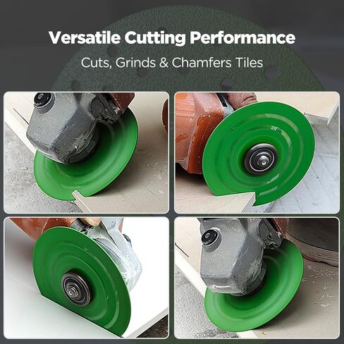 4.5" Diamond Cutting and Grinding Disc Set, 3 Pcs Multi-Pore Flat Saw Blades for Tile, Glass, Marble, Granite, and Rock Slab, Ultra-Wide 1.2" Blade for Angle Grinder, Chip-Free Dry/Wet Cutting(CD-01) in Kuwait