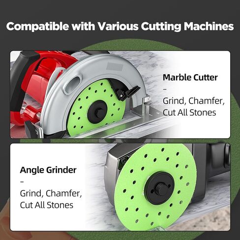4.5" Diamond Cutting and Grinding Disc Set, 3 Pcs Multi-Pore Flat Saw Blades for Tile, Glass, Marble, Granite, and Rock Slab, Ultra-Wide 1.2" Blade for Angle Grinder, Chip-Free Dry/Wet Cutting(CD-01) in Kuwait