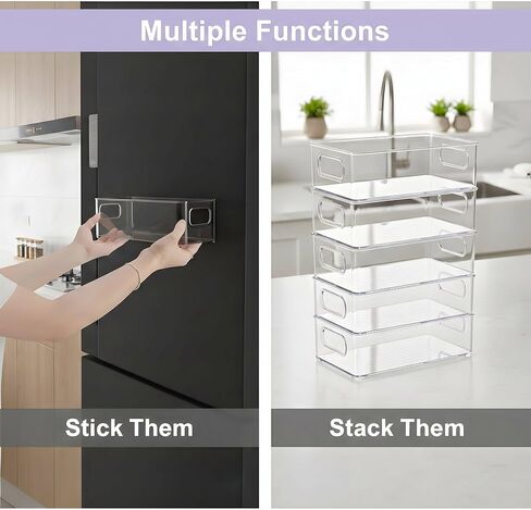 MGY 4Pack Clear Magnetic Baby Bottle Organizer for Refrigerator, Space-Saving Storage for Baby Bottles,Bottle Organizer for kitchen in Kuwait