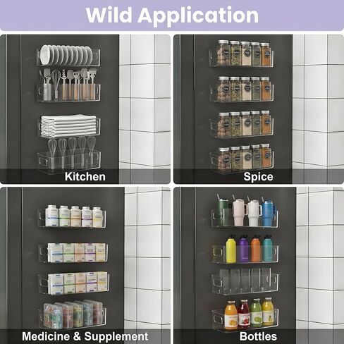 MGY 4Pack Clear Magnetic Baby Bottle Organizer for Refrigerator, Space-Saving Storage for Baby Bottles,Bottle Organizer for kitchen in Kuwait