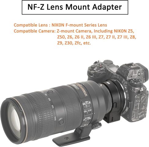 NF-Z Autofocus Metal Lens Adapter Compatible for Nikon F-Mount Lens to Z-Mount Camera NIK0N Z5 Z6 Z7 Z8 Z9 Z30 Z50 Zfc in Kuwait