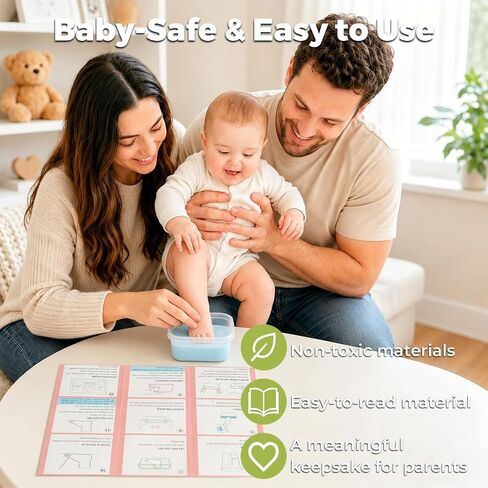 Baby Hand and Footprint Casting Kit, Newborn Hand & Foot Mold Keepsake Frame, Infant Handprint Footprint Gift for New Mom, Baby Shower Registry Gifts for Boys Girls, Mom to Be Gift, Newborn Memory Kit in Kuwait