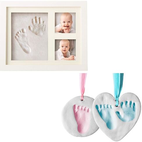 Baby Footprint & Handprint Frame & Ornament Set Baby Girl Gifts & Baby Boy Gifts, Unique Baby Shower Gifts, Personalized Baby Gifts for Baby Registry, Keepsake Box for Room Wall Nursery Decor in Kuwait