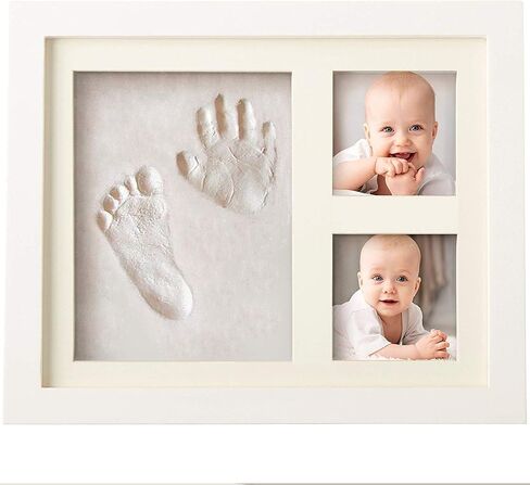 Baby Footprint & Handprint Frame & Ornament Set Baby Girl Gifts & Baby Boy Gifts, Unique Baby Shower Gifts, Personalized Baby Gifts for Baby Registry, Keepsake Box for Room Wall Nursery Decor in Kuwait