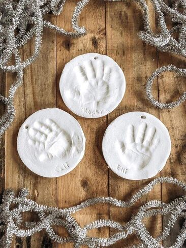 Baby Footprint & Handprint Frame & Ornament Set Baby Girl Gifts & Baby Boy Gifts, Unique Baby Shower Gifts, Personalized Baby Gifts for Baby Registry, Keepsake Box for Room Wall Nursery Decor in Kuwait