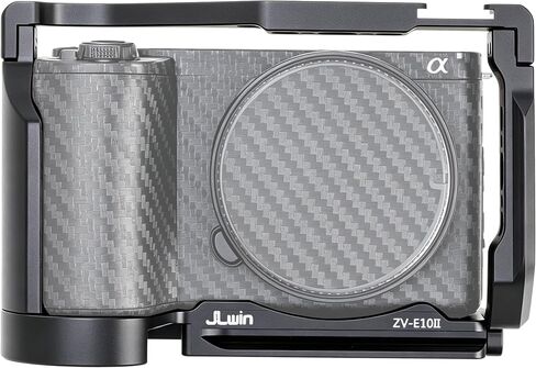 Camera Cage for Sony ZV-E10 II,Protective Camera Rig Frame with Cold Shoe Mount,Multiple 1/4" & 3/8" Thread Holes,Built-in Quick Release Base for Arca-Swiss in Kuwait