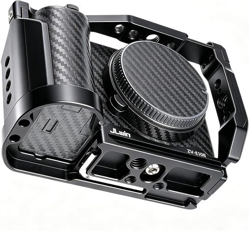 Camera Cage for Sony ZV-E10 II,Protective Camera Rig Frame with Cold Shoe Mount,Multiple 1/4" & 3/8" Thread Holes,Built-in Quick Release Base for Arca-Swiss in Kuwait