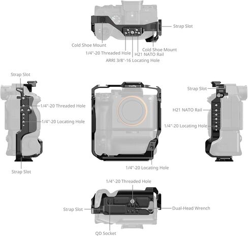SmallRig Cage for Sony Alpha 7R V / 7 IV / 7S III / 1 / 7R IV / 7 V with Vertical Grip VG-C4EM, Secure Three-Point Locking, with Built-in Plate for Arca and Versatile Mounting Options in Kuwait