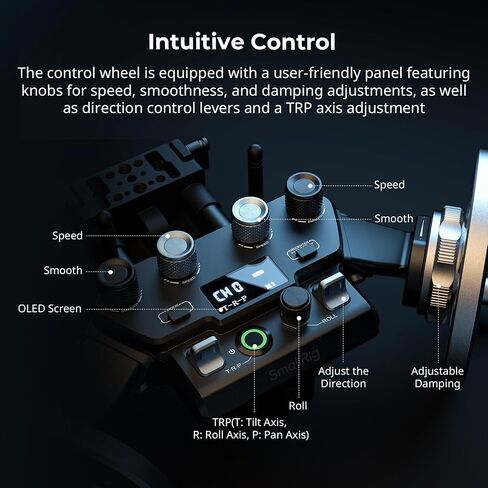 SmallRig Gimbal Control Wheels for DJI RS2 / RS 3 Pro/RS 4 / RS 4 Pro/RS 5 | Intuitive Control | Adjustable Damping | Dual Power Supply, for Heavy Duty Tripod - 4525 in Kuwait