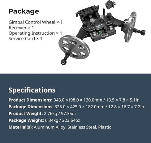 SmallRig Gimbal Control Wheels for DJI RS2 / RS 3 Pro/RS 4 / RS 4 Pro/RS 5 | Intuitive Control | Adjustable Damping | Dual Power Supply, for Heavy Duty Tripod - 4525 in Kuwait